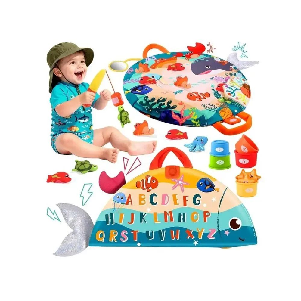 Toddler Cloth Fishing Game Toy Set NIB Montessori Learning Colors Numbers